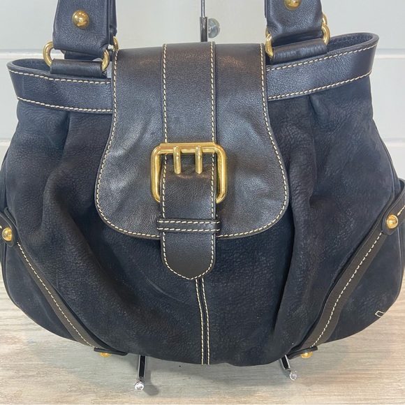 Dooney & Bourke Hayden Panettiere Black Suede Leather Hobo Bag Limited Edition - Picture 9 of 12